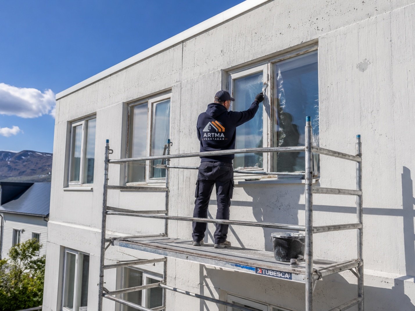Artma craftsman on scaffolding